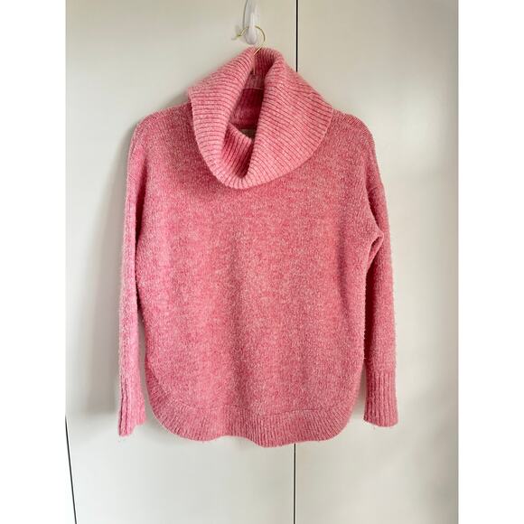 LOFT Ann Taylor Pink Fuzzy Turtleneck Sweater Size XS Cozy Super soft Coquette - Picture 2 of 7